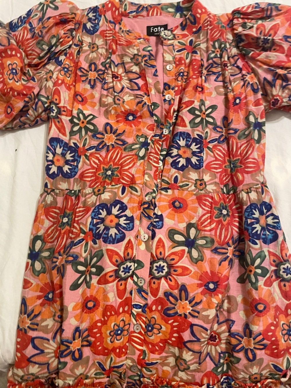 Fate Girls Multicolor Floral Button-Front Dress